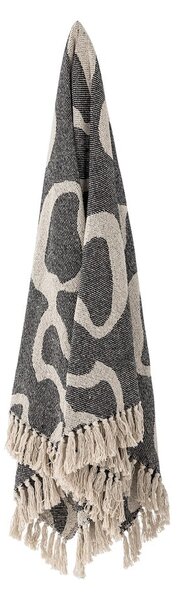 Coperta nera e beige in cotone riciclato 130x160 cm Salobre – Bloomingville