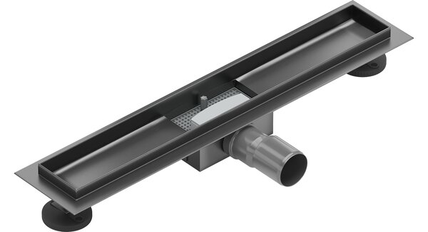 Mexen Flat corpo per scarico a filo pavimento 50 cm, grigio canna di fucile spazzolato - 1E15050
