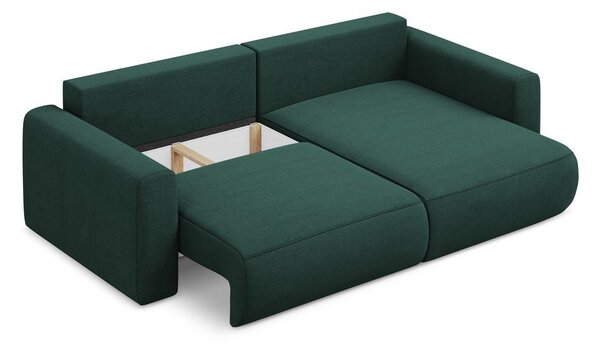 Divano angolare verde allungabile/con contenitore (con penisola a destra/con chaise lounge) Kapua – Makamii
