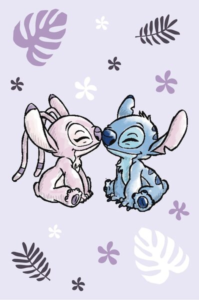 Coperta per bambini viola in vello 100x150 cm Lilo a Stitch "Purple" – Jerry Fabrics