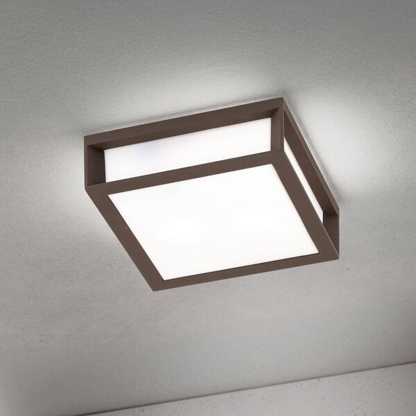 ORION Lampada da esterno Henry, corten, alluminio pressofuso, E27, IP44 dimmerabile, Marrone / Ruggine, Alluminio, Moderno, Plafoniera