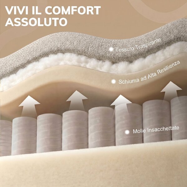 HOMCOM Divano Angolare 3 Posti in Tessuto Effetto Lino con Contenitore Poggiapiedi Rimovibile, 2 Cuscini, Beige | Aosom Italy
