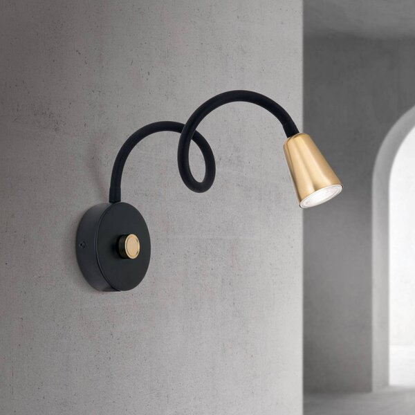 ORION Applique da parete Dotty, dimmerabile, Ottone / Oro, Soggiorno / Sala da pranzo, Metallo, Moderno, Applique