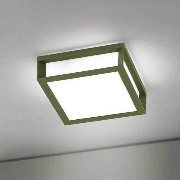 ORION Lampada da esterno Henry, verde, alluminio pressofuso, E27, IP44 dimmerabile, Verde, Alluminio, Moderno, Plafoniera