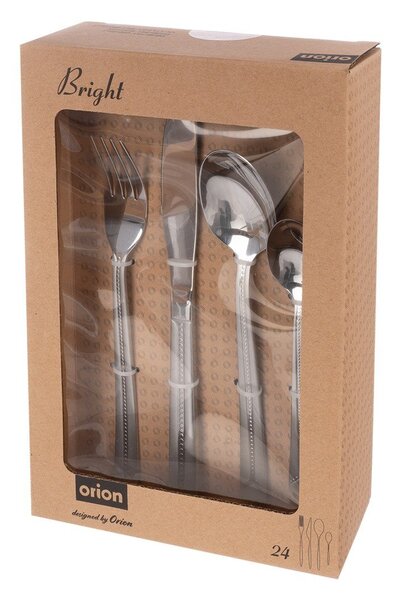 Posate argentate in acciaio inox 24 pz Bright – Orion