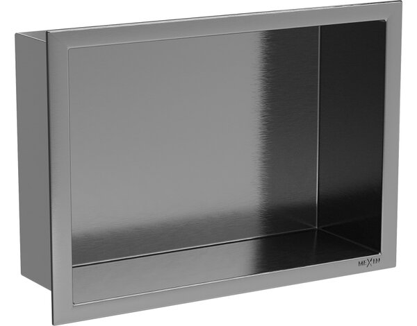 Mexen X-Wall-R mensola ad incasso con flangia 30 x 20 cm, grigio canna di fucile spazzolato - 19E0302010