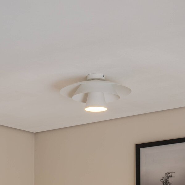 Plafoniera soffitto Plato Luminex, dimmerabile, Bianco / Opale, Soggiorno / Sala da pranzo, Metallo, Moderno, Plafoniera