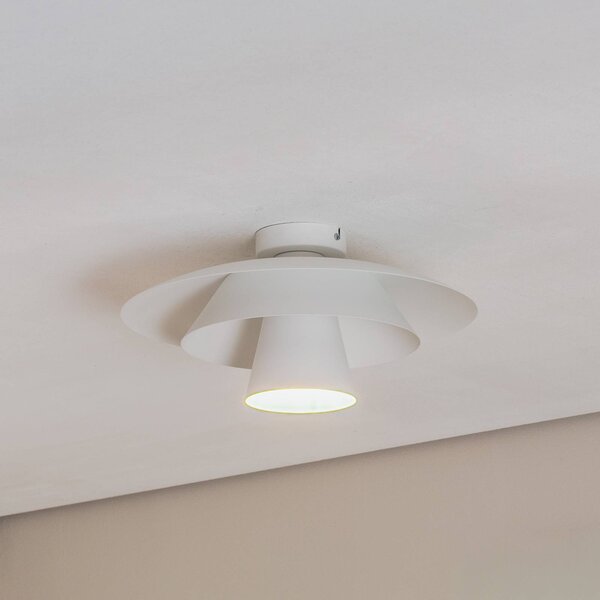 Plafoniera soffitto Plato Luminex, dimmerabile, Bianco / Opale, Soggiorno / Sala da pranzo, Metallo, Moderno, Plafoniera