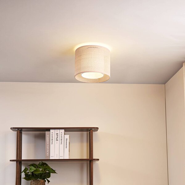 Plafoniera soffitto Soula Lindby, dimmerabile, Crema / Ambra, Soggiorno / Sala da pranzo, Plastica, Campagna / Rustiche, Plafoniera