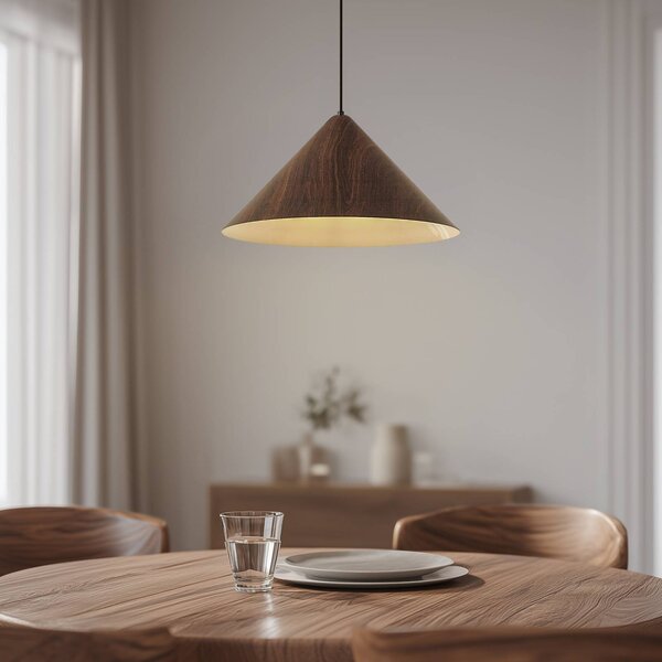 Lampada a sospensione Clarine Lindby, dimmerabile, Legno scuro, Soggiorno / Sala da pranzo, Metallo, Moderno, Lampada a sospensione