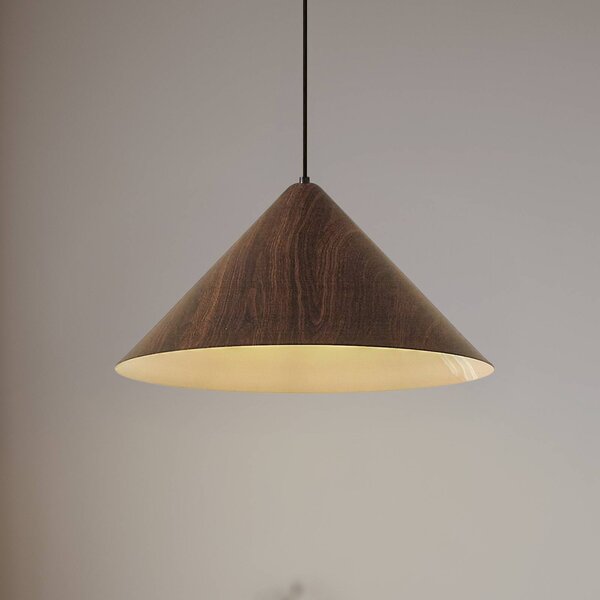 Lampada a sospensione Clarine Lindby, dimmerabile, Legno scuro, Soggiorno / Sala da pranzo, Metallo, Moderno, Lampada a sospensione