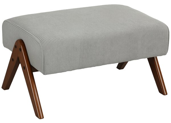 HOMCOM Poggiapiedi da Soggiorno Sgabello Basso con Seduta Imbottita Gambe in Legno per Salotto Camera da Letto 69x47x36 cm Grigio | Aosom Italy