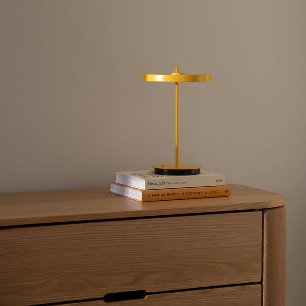 UMAGE Lampada da tavolo a LED Asteria Move, dimmerabile, Giallo / Arancione, Soggiorno / Sala da pranzo, Metallo, Design, Lampada da tavolo LED