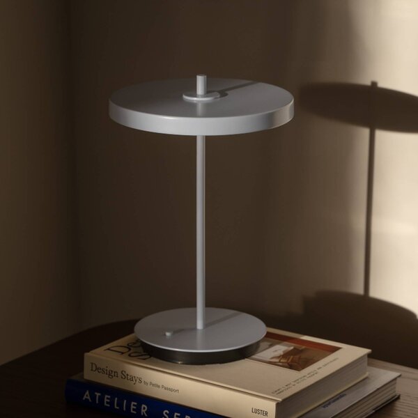 UMAGE Lampada da tavolo a LED Asteria Move, dimmerabile, Alluminio / Grigio / Zincato, Soggiorno / Sala da pranzo, Metallo, Design, Lampada da tavolo LED