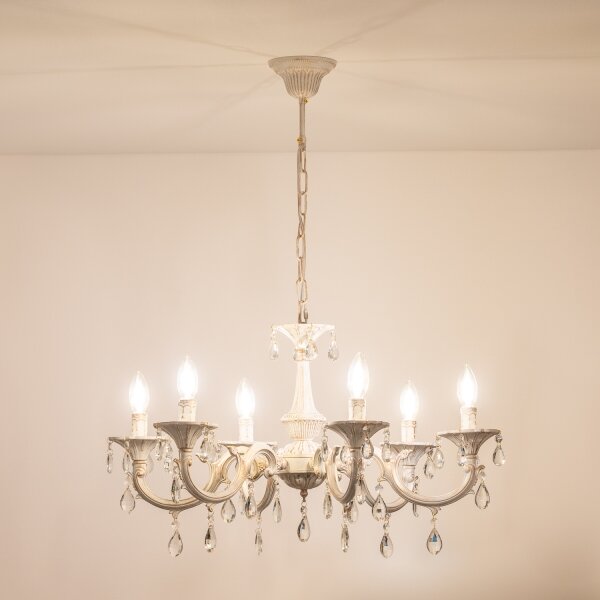 BRILAGI - Lampadario a catena CLASSIC 6xE14/10W/230V crema/patina
