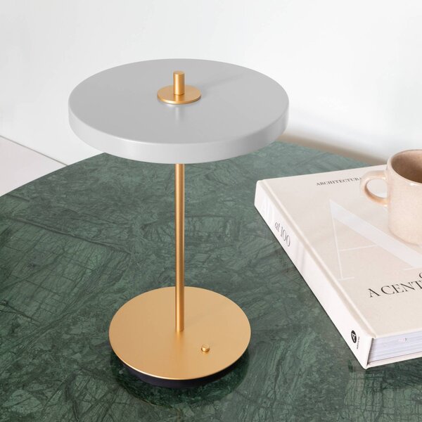UMAGE Lampada da tavolo a LED Asteria Move, dimmerabile, Alluminio / Grigio / Zincato, Soggiorno / Sala da pranzo, Metallo, Design, Lampada da tavolo LED