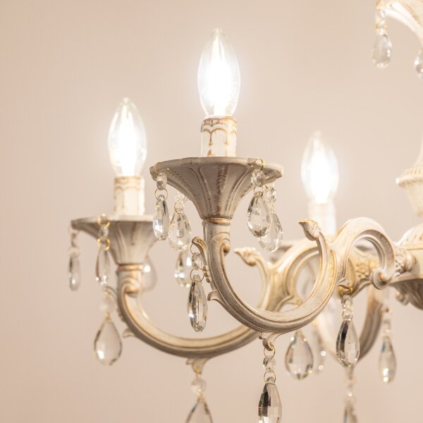 BRILAGI - Lampadario a catena CLASSIC 6xE14/10W/230V crema/patina