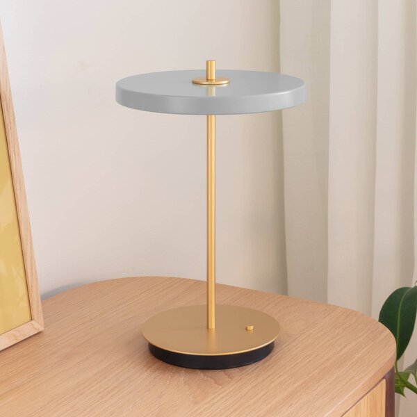 UMAGE Lampada da tavolo a LED Asteria Move, dimmerabile, Alluminio / Grigio / Zincato, Soggiorno / Sala da pranzo, Metallo, Design, Lampada da tavolo LED