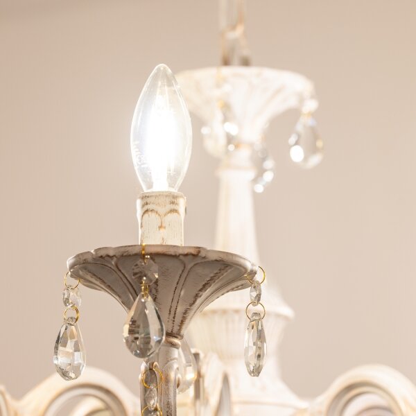 BRILAGI - Lampadario a catena CLASSIC 6xE14/10W/230V crema/patina