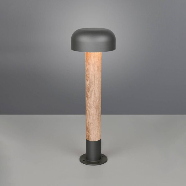 Trio Lighting Lampioncino da giardino Fraser, dimmerabile, Legno chiaro, Alluminio, Lampada da esterni