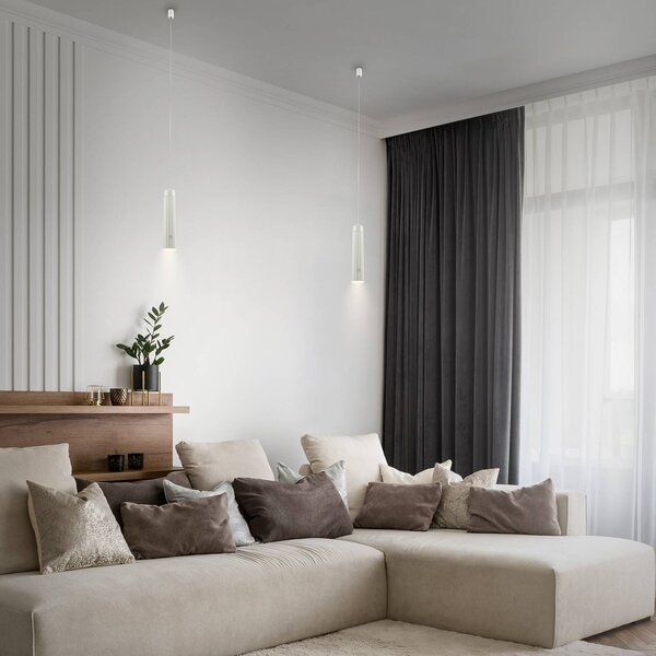 Briloner Lampada LED a sospensione ricaricabile Hang, bianca, in plastica, dimmerabile, Bianco / Opale, Soggiorno / Sala da pranzo, Plastica, Moderno