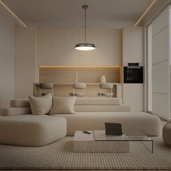Briloner Lampada LED a sospensione Nala, antracite, metallo/plastica, Ø 35 cm Nala, Nero, Soggiorno / Sala da pranzo, Plastica, Moderno
