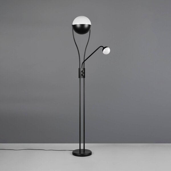 Trio Lighting Lampada da terra a LED Chris, dimmerabile, Nero, Soggiorno / Sala da pranzo, Metallo, Moderno, Lampada LED da terra