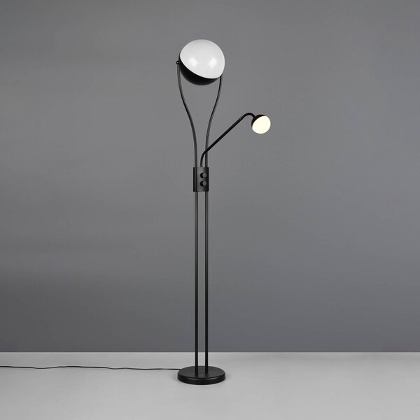 Trio Lighting Lampada da terra a LED Chris, dimmerabile, Nero, Soggiorno / Sala da pranzo, Metallo, Moderno, Lampada LED da terra