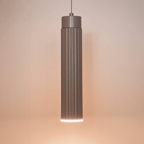 Briloner Lampada LED a sospensione Hang, beige, in plastica, dimmerabile, Crema / Ambra, Soggiorno / Sala da pranzo, Plastica, Moderno