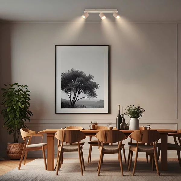 Briloner Faretto da soffitto Ida, beige, a 3 luci, plastica/metallo dimmerabile, Crema / Ambra, Soggiorno / Sala da pranzo, Plastica, Moderno, Faretto
