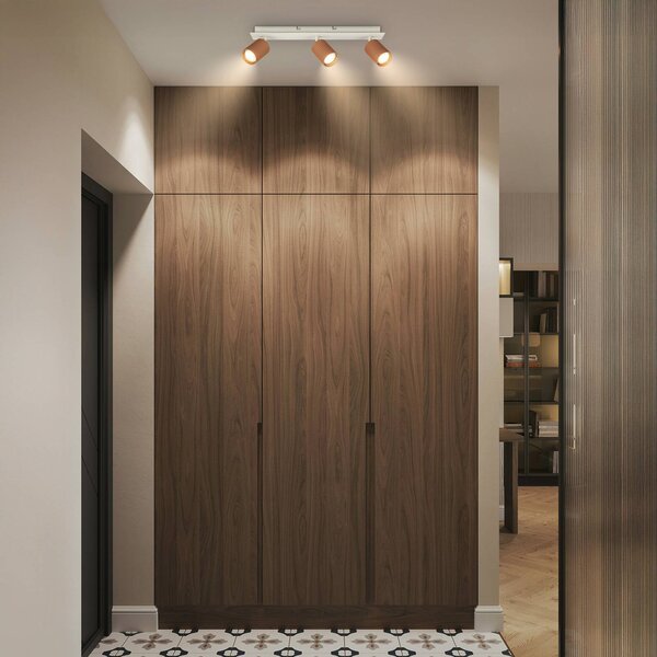 Briloner Faretto da soffitto Ida, marrone, a 3 luci, plastica/metallo dimmerabile, Marrone / Ruggine, Soggiorno / Sala da pranzo, Plastica, Moderno, Faretto