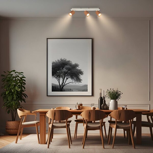 Briloner Faretto da soffitto Ida, marrone, a 3 luci, plastica/metallo dimmerabile, Marrone / Ruggine, Soggiorno / Sala da pranzo, Plastica, Moderno, Faretto