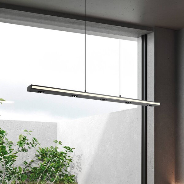 Trio Lighting Lampada LED a sospensione Graham, nero, metallo, up/down, CCT, dimmerabile, Nero, Soggiorno / Sala da pranzo, Metallo, Moderno