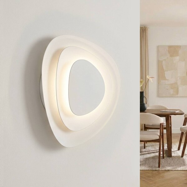 Applique da parete Delar Lindby, dimmerabile, Bianco / Opale, Soggiorno / Sala da pranzo, Plastica, Moderno, Applique