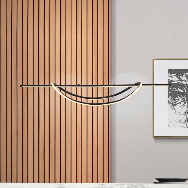Lampada LED a sospensione Ambar, metallo, nero, 4.000 K Ambar Milagro Lighting, Nero, Soggiorno / Sala da pranzo, Metallo, Moderno