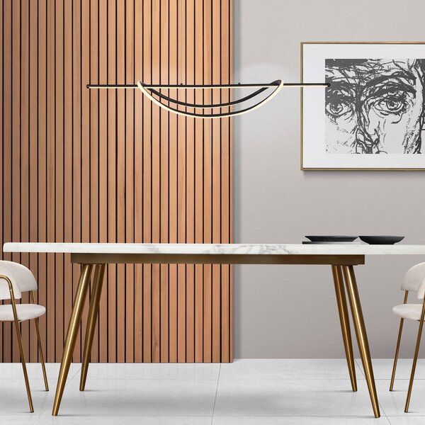 Lampada LED a sospensione Ambar, metallo, nero, 4.000 K Ambar Milagro Lighting, Nero, Soggiorno / Sala da pranzo, Metallo, Moderno