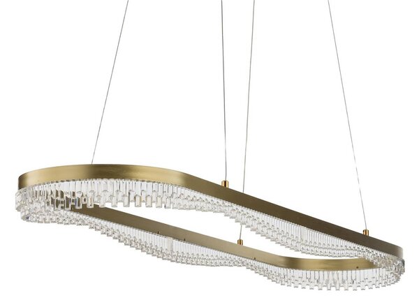 Lampada LED a sospensione Preciosa, oro, metallo, lunghezza 120 cm Preciosa Milagro Lighting, Ottone / Oro, Soggiorno / Sala da pranzo, Metallo, Moderno