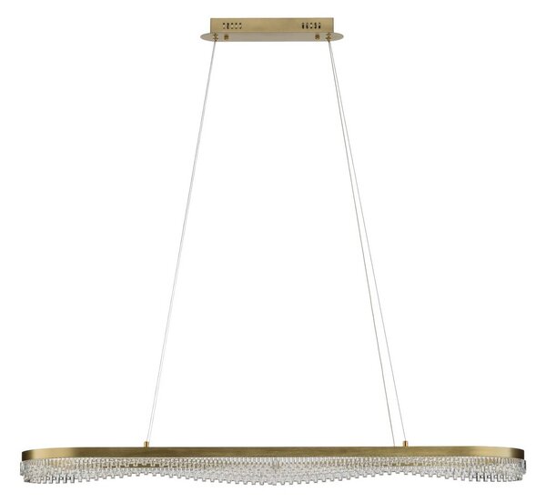 Lampada LED a sospensione Preciosa, oro, metallo, lunghezza 120 cm Preciosa Milagro Lighting, Ottone / Oro, Soggiorno / Sala da pranzo, Metallo, Moderno
