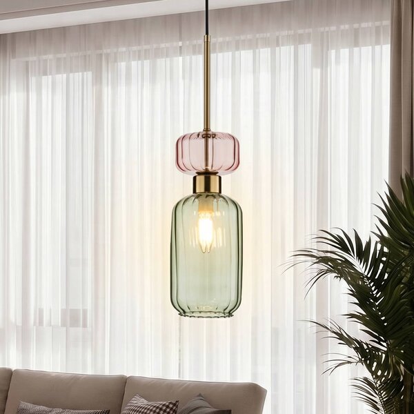 Lampada a sospensione Molly Milagro Lighting, dimmerabile, Verde, Soggiorno / Sala da pranzo, Vetro, Moderno, Lampada a sospensione