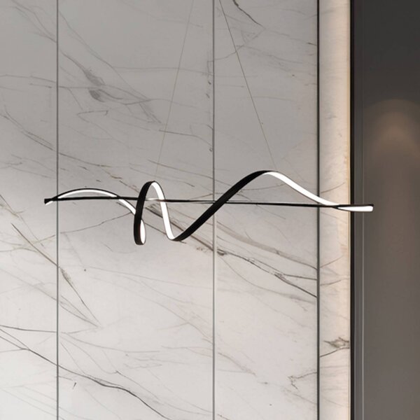Lampada LED a sospensione Sash, metallo, nero, 4.000 K Sash Milagro Lighting, Nero, Soggiorno / Sala da pranzo, Metallo, Moderno