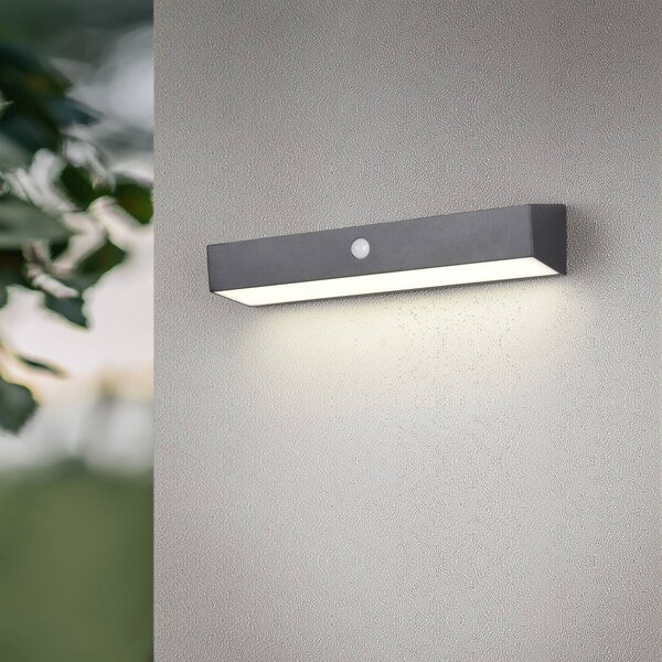 Reality Leuchten Applique da esterni a LED con sensore Silves, Nero, Plastica, Applique LED da esterni
