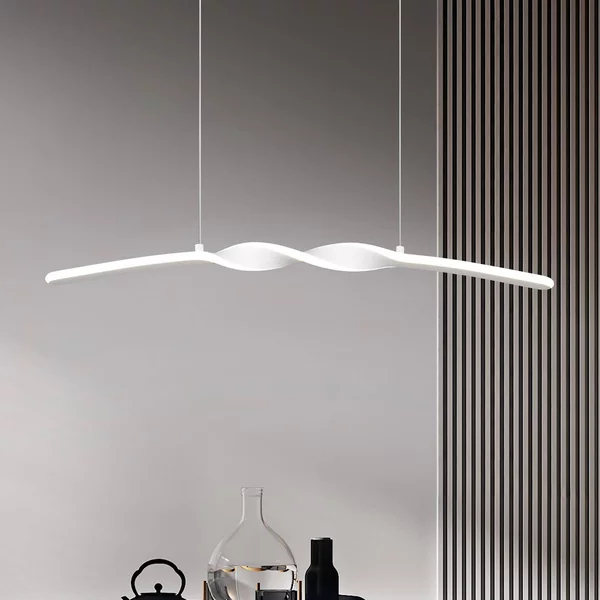 Reality Leuchten Lampada LED a sospensione Ginko, bianco opaco, metallo, lunghezza 79 cm Ginko, Bianco / Opale, Soggiorno / Sala da pranzo, Metallo, Moderno
