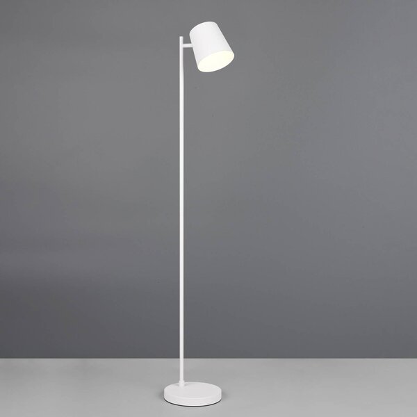 Reality Leuchten Lampada da terra a LED Blake, dimmerabile, Bianco / Opale, Soggiorno / Sala da pranzo, Metallo, Lampada LED da terra