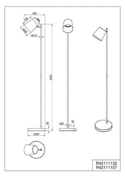Reality Leuchten Lampada da terra a LED Blake, dimmerabile, Bianco / Opale, Soggiorno / Sala da pranzo, Metallo, Lampada LED da terra