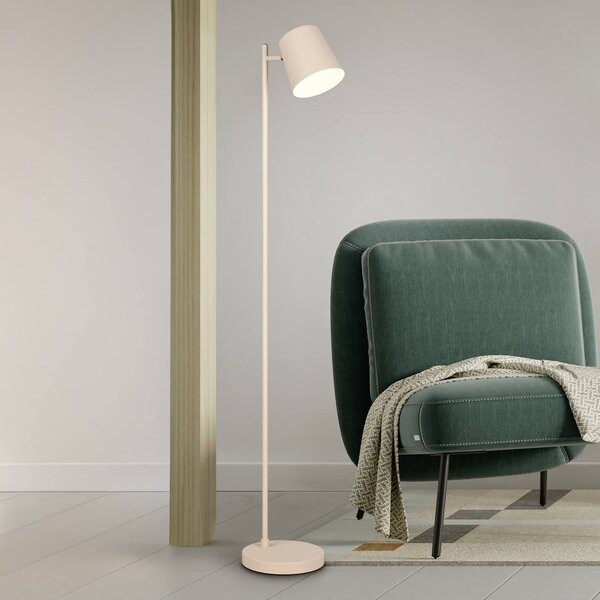 Reality Leuchten Lampada da terra a LED Blake, dimmerabile, Crema / Ambra, Soggiorno / Sala da pranzo, Metallo, Lampada LED da terra
