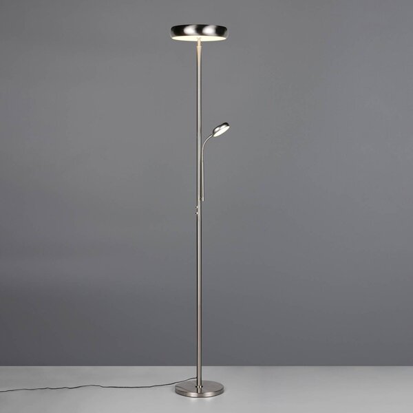 Reality Leuchten Lampada da terra a LED Palermo, dimmerabile, Cromo / Argento, Soggiorno / Sala da pranzo, Metallo, Lampada LED da terra