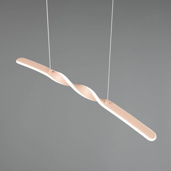 Reality Leuchten Lampada LED a sospensione Ginko, sabbia, metallo, lunghezza 79 cm Ginko, Crema / Ambra, Soggiorno / Sala da pranzo, Metallo, Moderno