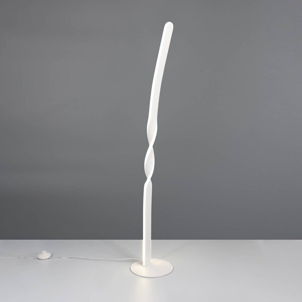 Reality Leuchten Lampada da terra a LED Ginko, Bianco / Opale, Soggiorno / Sala da pranzo, Metallo, Moderno, Lampada LED da terra
