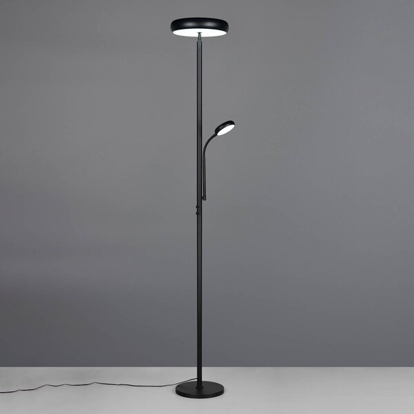 Reality Leuchten Lampada da terra a LED Palermo, dimmerabile, Nero, Soggiorno / Sala da pranzo, Metallo, Lampada LED da terra