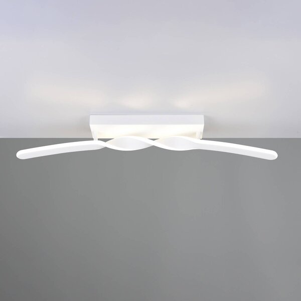 Reality Leuchten Plafoniera a LED Ginko, Bianco / Opale, Soggiorno / Sala da pranzo, Metallo, Moderno, Plafoniera LED